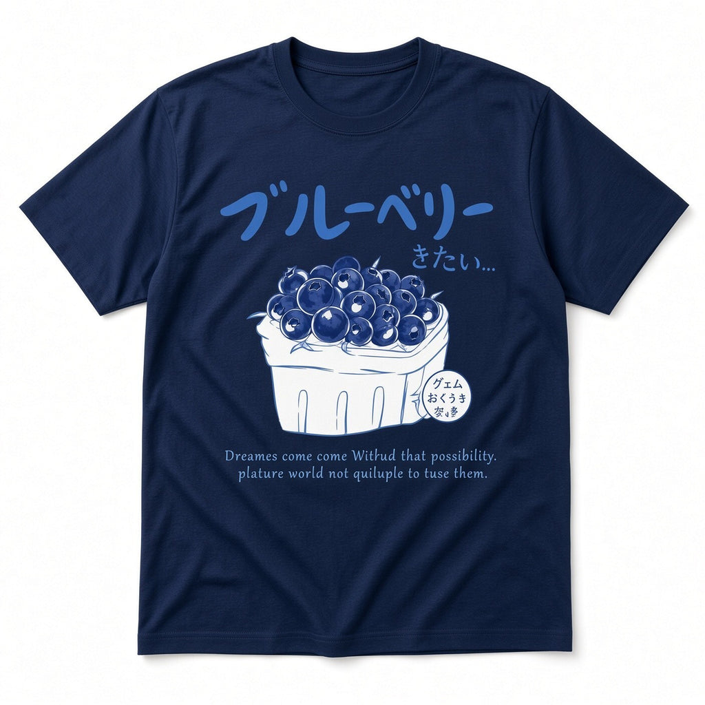 Blueberry Japanese 4pcs 10" DTF Transfer Cute Fruit Basket Graphic