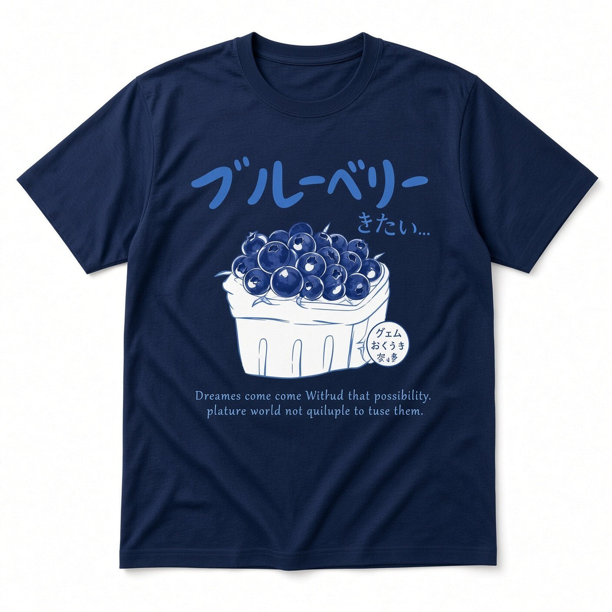 Blueberry Japanese 4pcs 10" DTF Transfer Cute Fruit Basket Graphic