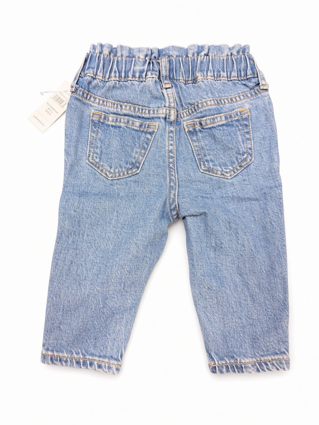 Baby Gap Girlfriend Jeans 12-18 Months Toddler Light Wash Paperbag Elastic Waist