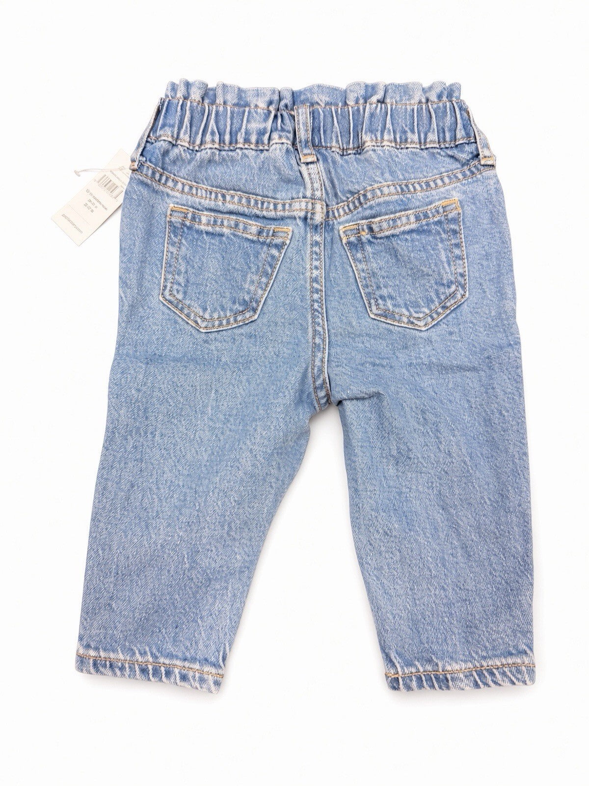Baby Gap Girlfriend Jeans 12-18 Months Toddler Light Wash Paperbag Elastic Waist