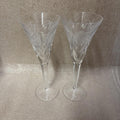 Pair of Waterford Crystal Millennium “Happiness” Champagne Toasting Flute 9 1/4”
