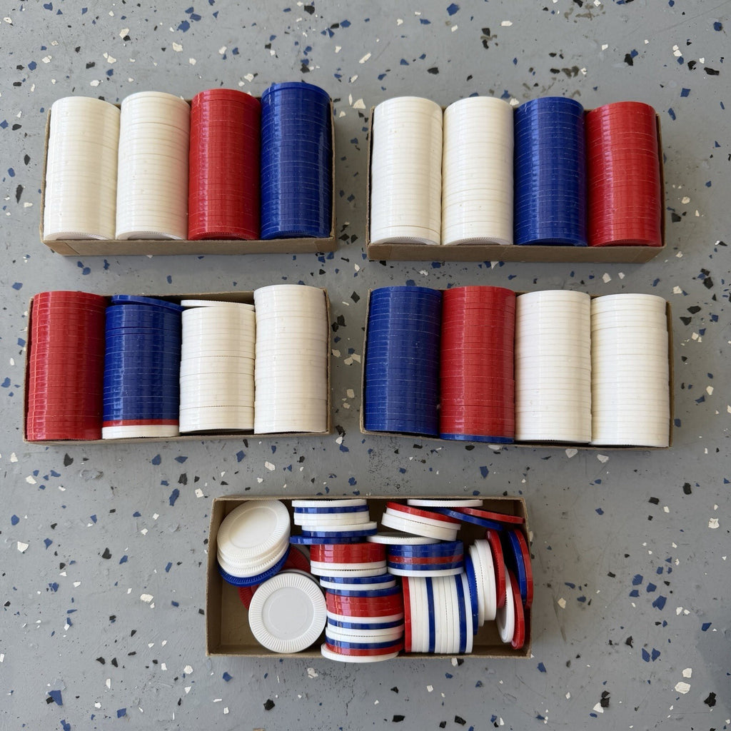 Vintage 1963 Pleasantime Deluxe Poker Chips - 5 Boxes