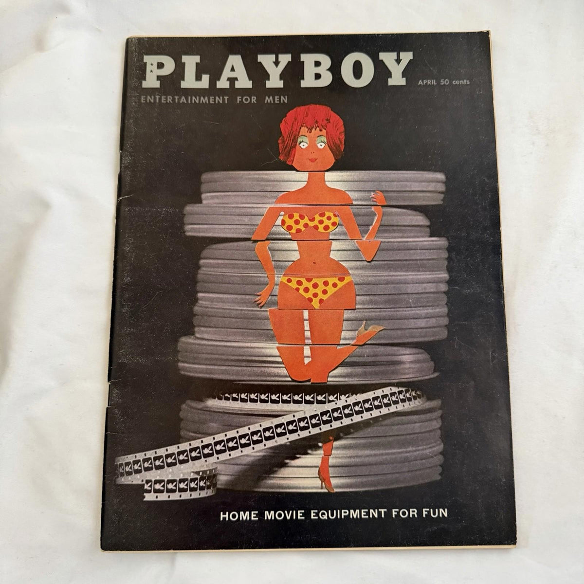 Playboy Vol. 7 No. 4 April 1960 - Home Movie Equipment Cover, Linda Gamble