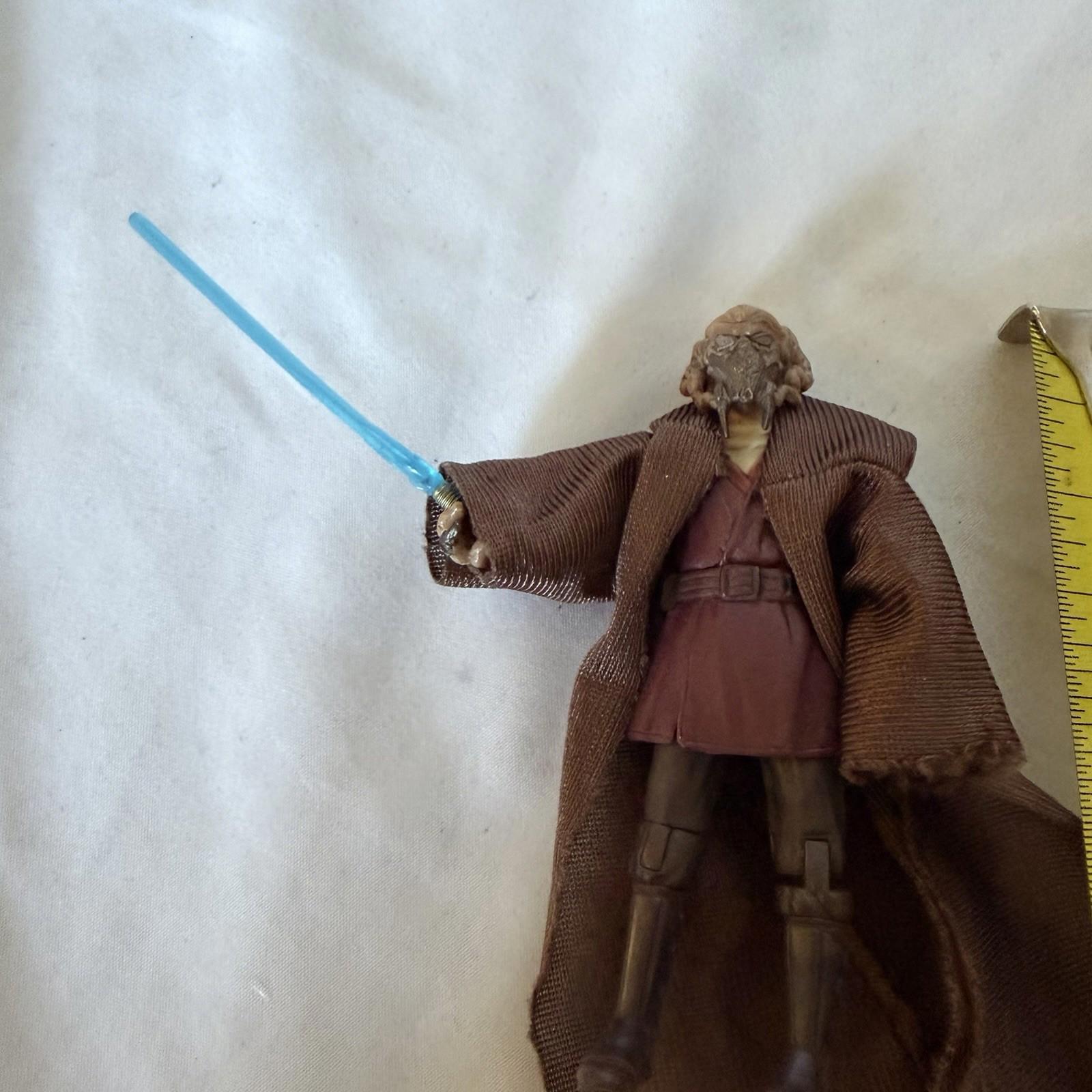 Star Wars Plo Koon Jedi Action Figure 3.75” Hasbro 2004 w/ Lightsaber