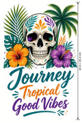 4pcs 10in Tropical Skull Journey Good Vibes DTF Transfer