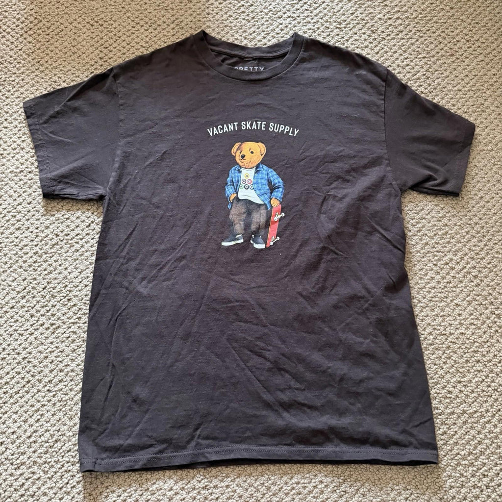 Pretty Vacant Vacant Skate Supply Teddy Bear Skate T-Shirt Large Black