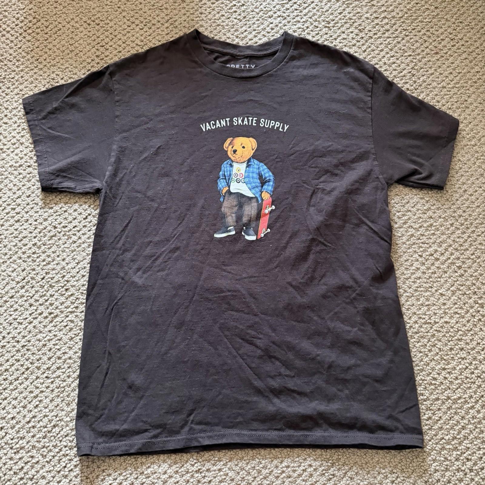 Pretty Vacant Vacant Skate Supply Teddy Bear Skate T-Shirt Large Black