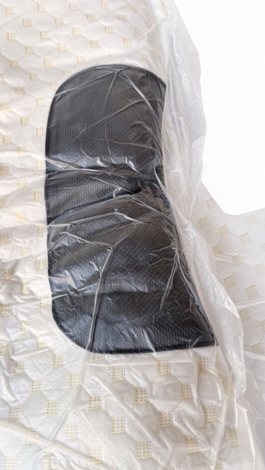 2 Pack Quilted Bed Pillows White Gold Pattern Gray Mesh Cooling Sleep Pillow Set