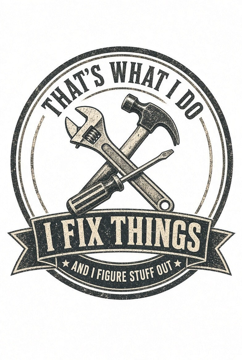 4pk 10" That's What I Do I Fix Things Tools Badge DTF Transfer Ready to Press