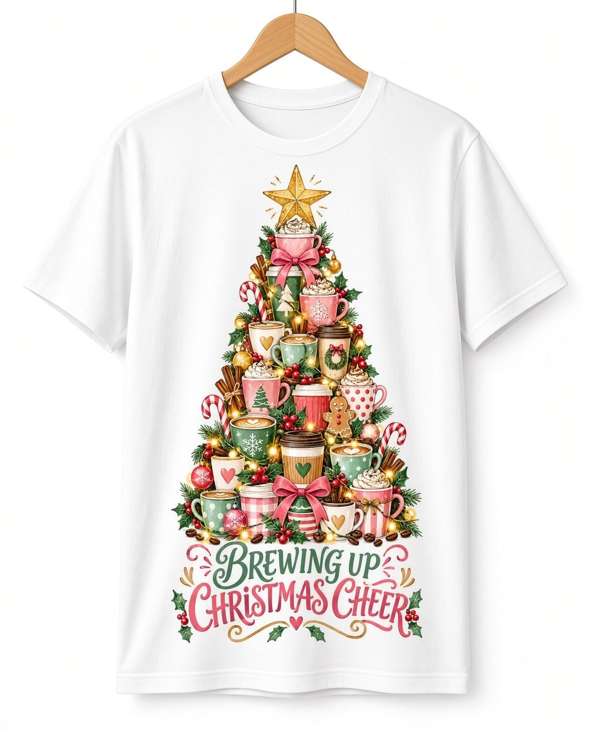 4pcs 10in Brewing Up Christmas Cheer Coffee Tree DTF Transfer Ready to Press