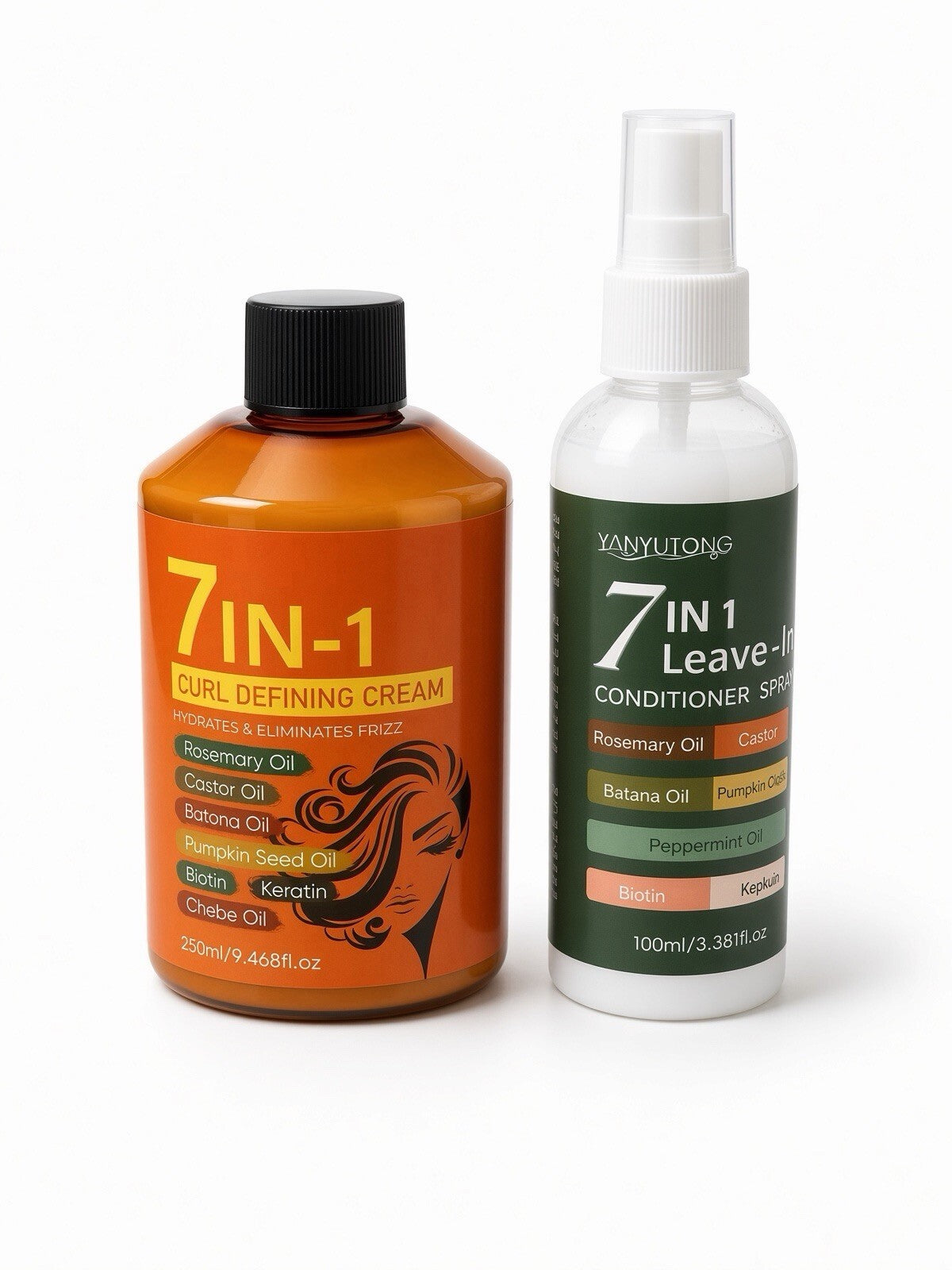 7-in-1 Curl Defining Cream 280ml + Leave-In Conditioner Spray 100ml Hair Care