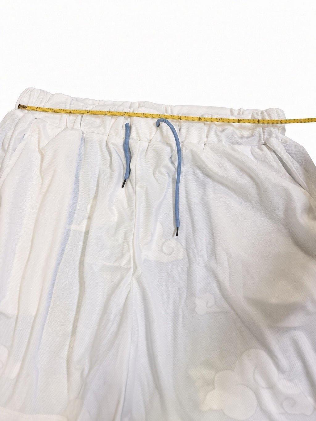 HOKURO Men’s Size M 2-in-1 Basketball Shorts White Blue Cloud Mesh Athletic