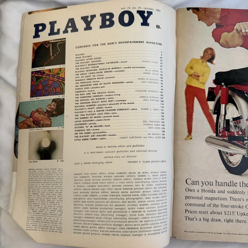 Vintage Playboy Oct 1965 Penny James Cover Allison Parks Centerfold