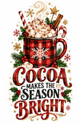 4pcs 10in Cocoa Makes the Season Bright Mug DTF Transfer Ready to Press