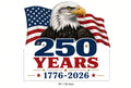 4Pcs 10" 250 Years Eagle DTF Transfers 1776-2026 Bald Eagle Flag Iron On