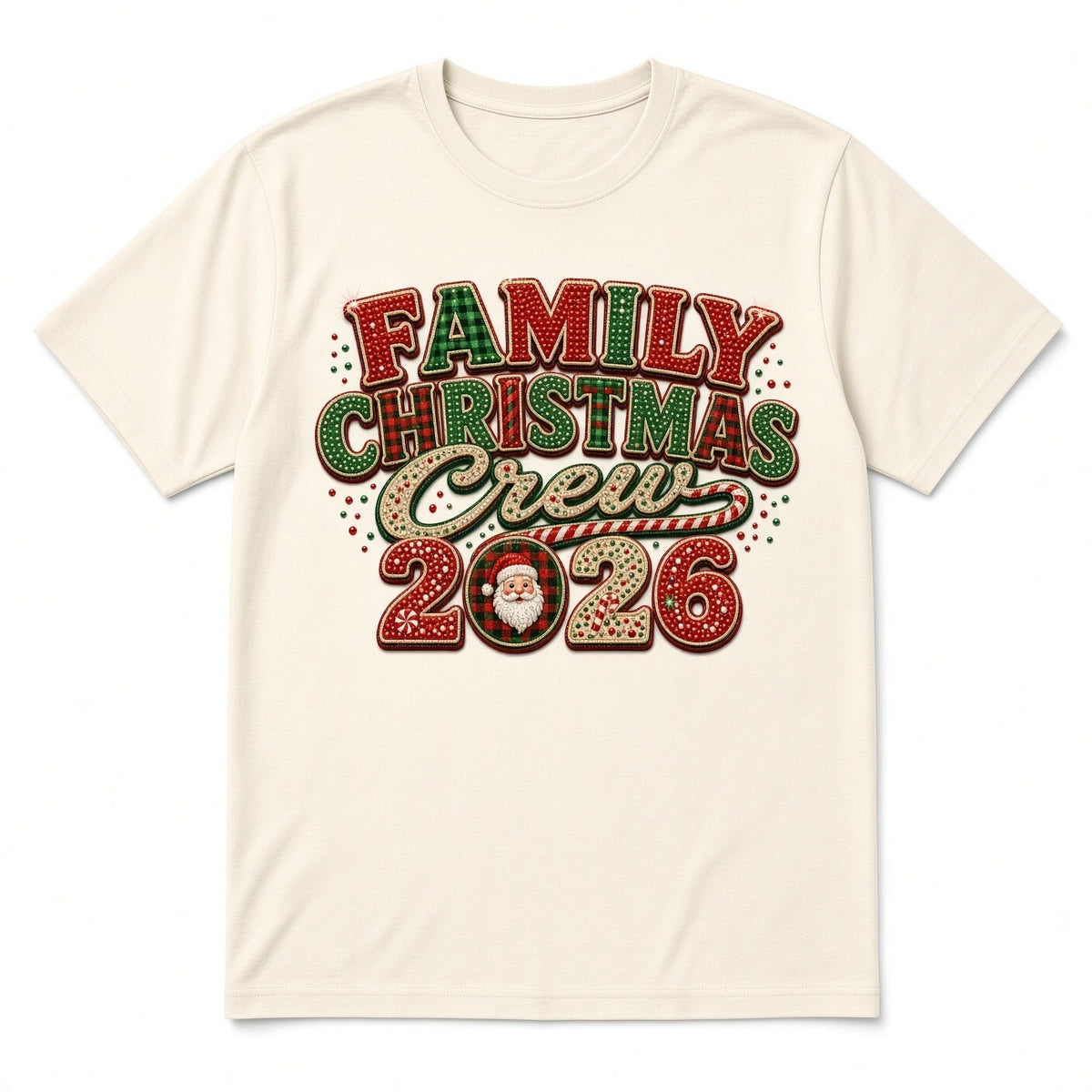 Family Christmas Crew 2026 Plaid Santa DTF Heat Transfer 10 Inch PK4