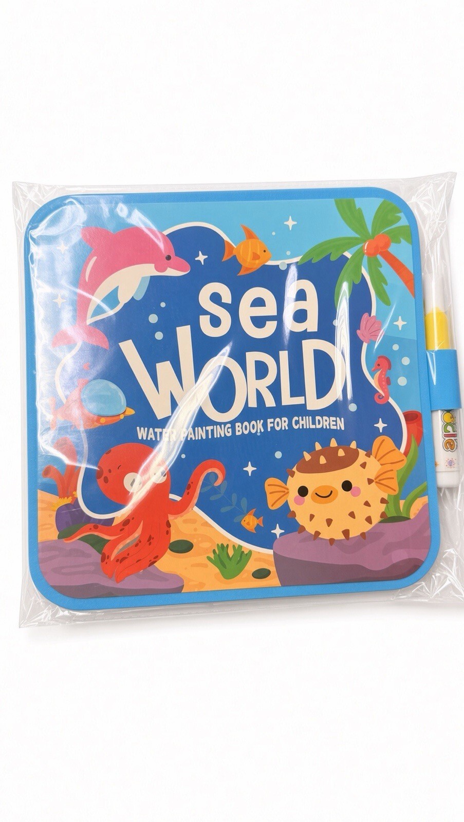 4 Pack Kids Water Painting Books Reusable Magic Coloring Activity Books w/Pens
