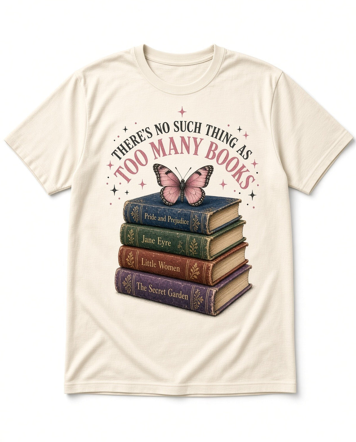 4pcs 10in Too Many Books Stack Butterfly DTF Transfer