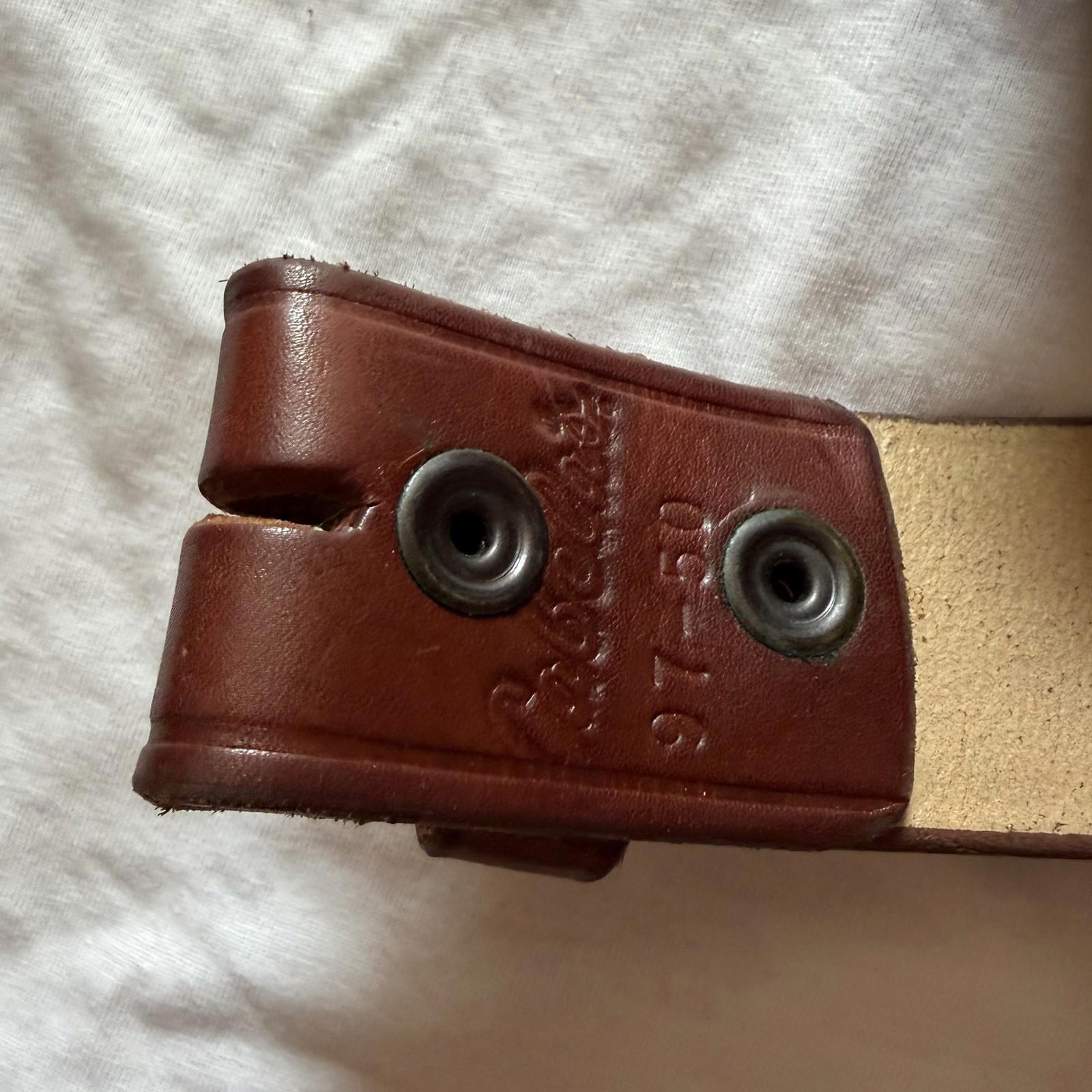 Vintage Cabela’s Brown Leather Belt Size 50 XXL 97-50 Stamp