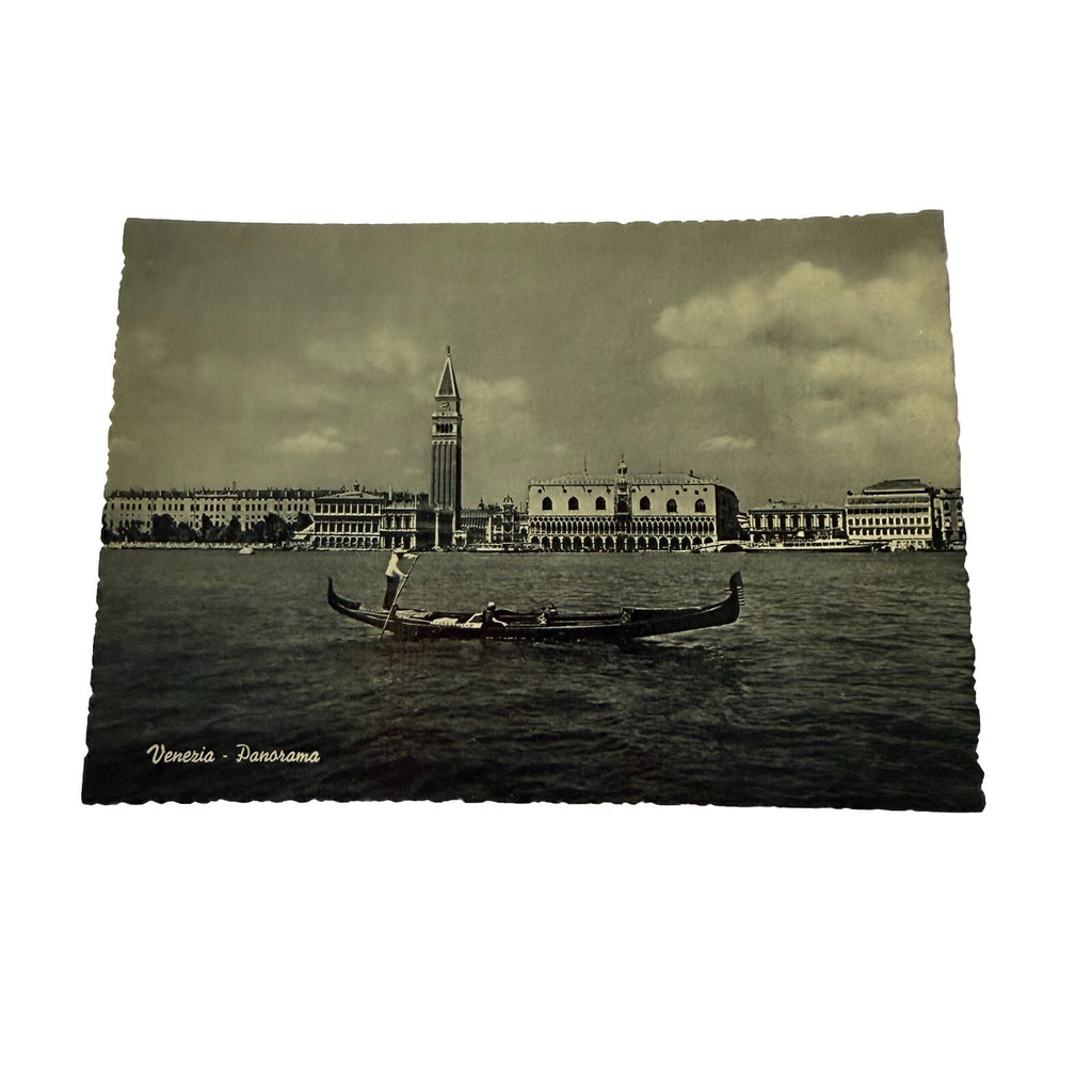 Venezia Panorama Postcard | Gondola St. Mark’s Square Venice Italy Vintage View