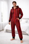 Tipsy Elves Jumpsuit Adult L Red Buffalo Plaid One Piece Pajama Lounge Holiday