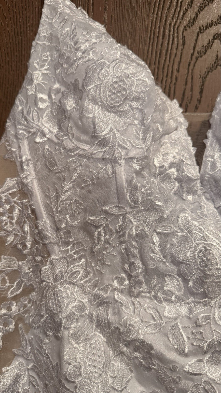 Size 18 White Lace Mermaid Wedding Dress Bridal Gown Corset Back Long Train