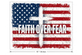 4Pcs 10" Faith Over Fear DTF Transfers American Flag Cross Iron On Ready to Pres