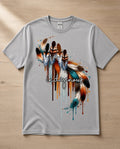 Native Inspired Indigenous Feather Sport Gray Heavy Cotton Graphic T-Shirt