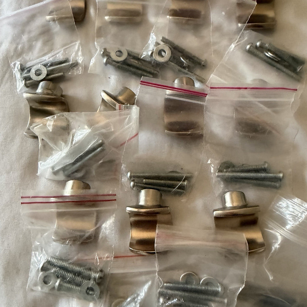 16 RH Antique Brass Finger Pulls - 11x1” 5x0.75” Edge Handles w/Screws, India