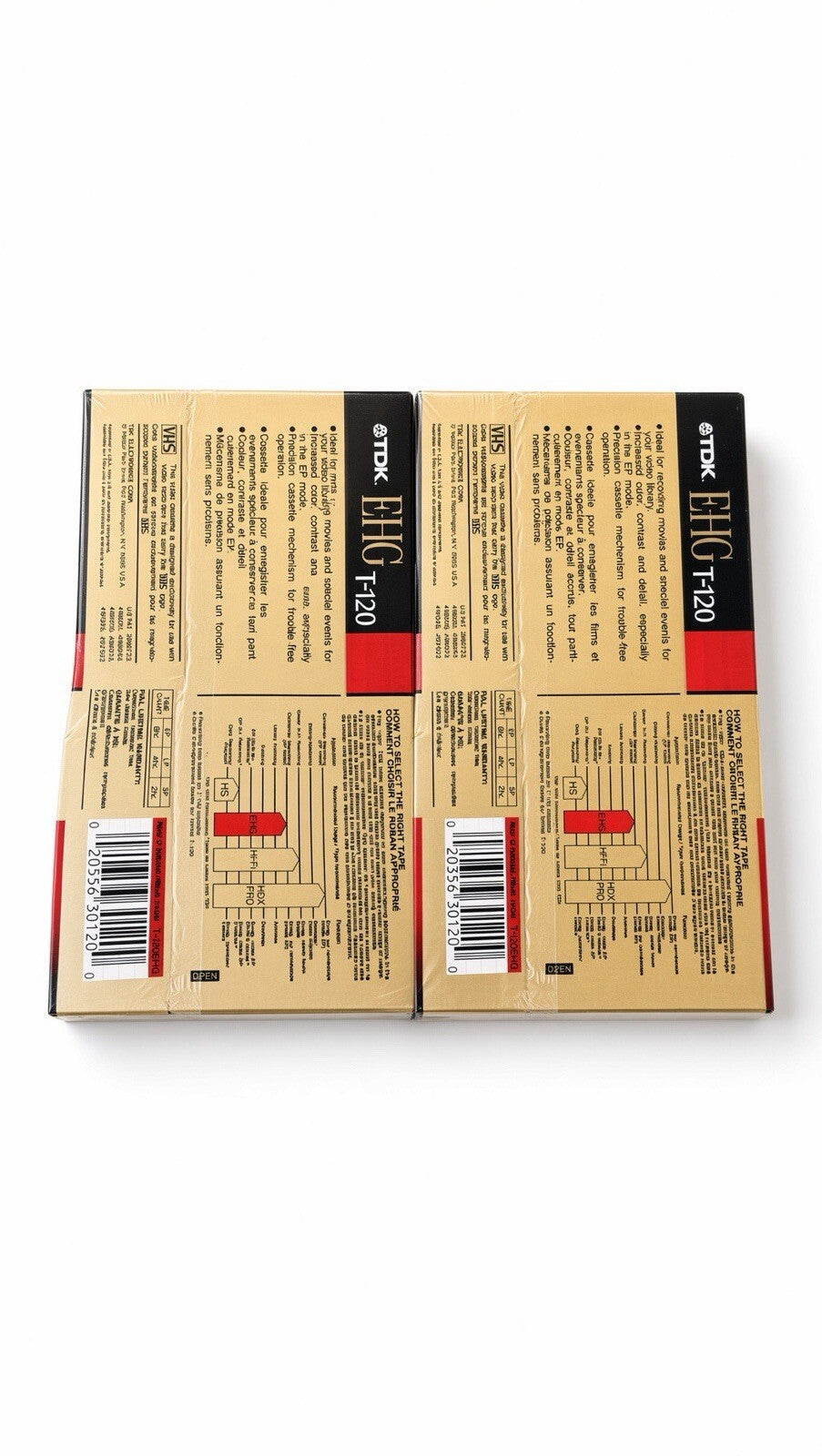 2 Pack TDK EHG T-120 VHS Sealed Extra High Grade Super Avilyn Blank Tape NOS