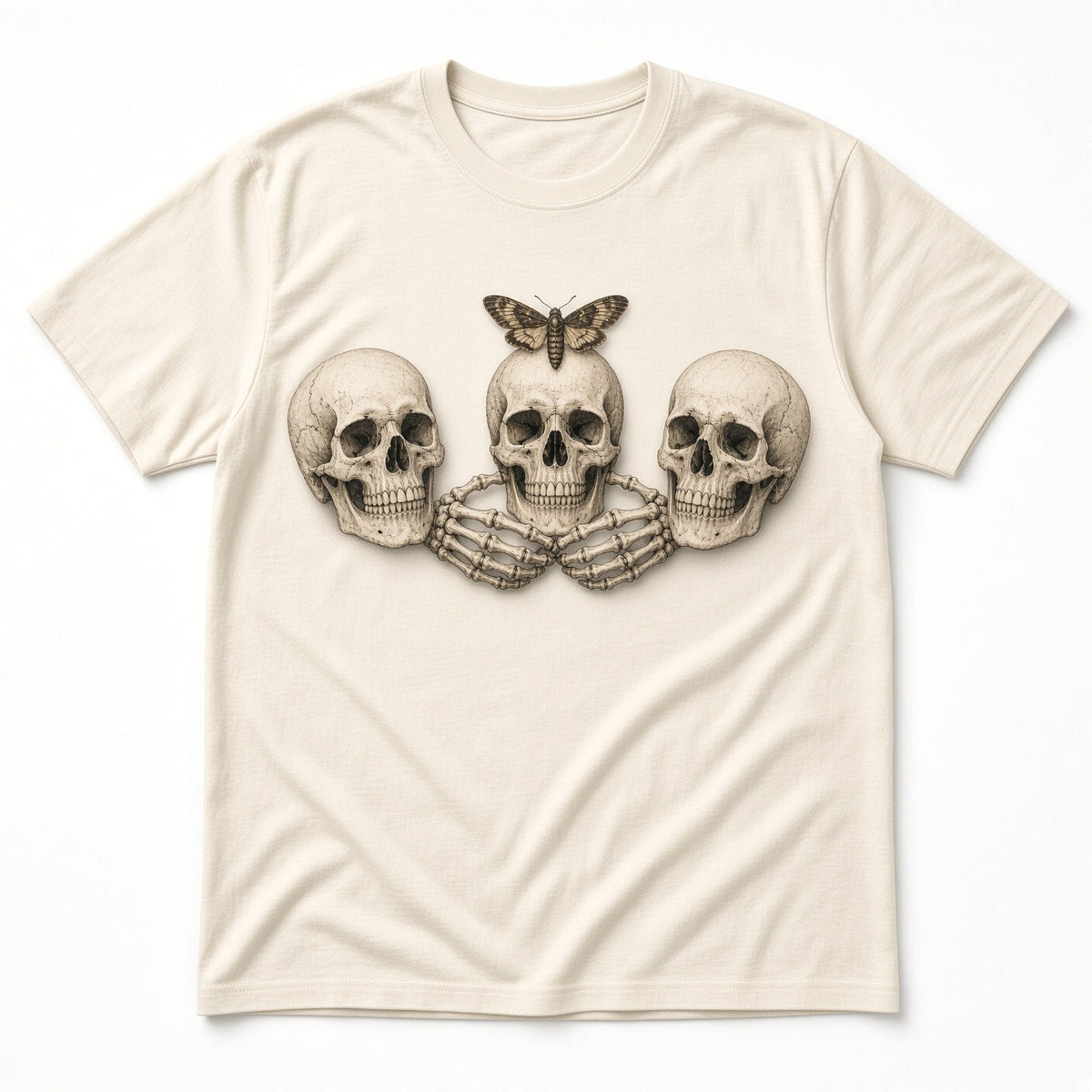4Pcs 10" Triple Skull Moth Skeleton Hands DTF Transfer Heat Press