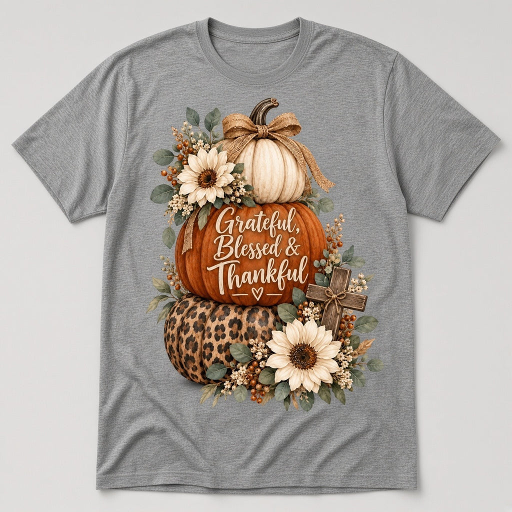 4PCS 10in Grateful Blessed Thankful Pumpkin DTF Transfers