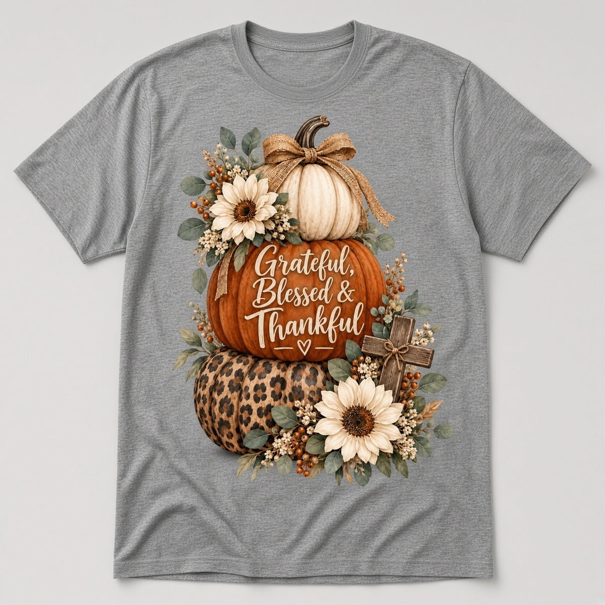 4PCS 10in Grateful Blessed Thankful Pumpkin DTF Transfers