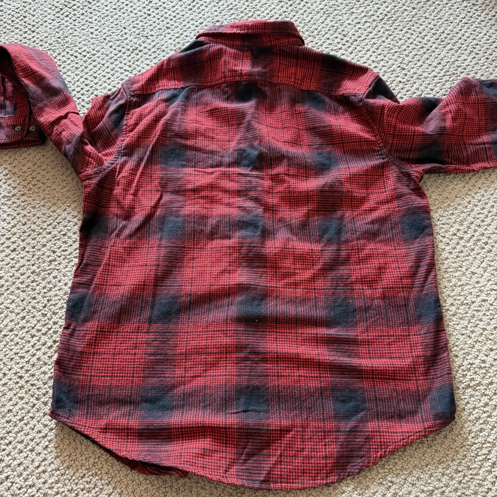 NWT Goodfellow & Co Red Black Plaid Flannel Button-Down Shirt Men's M