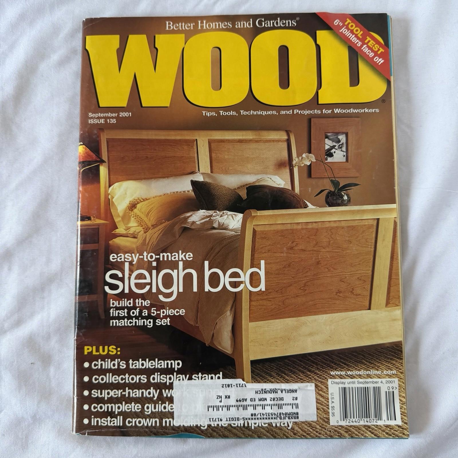 WOOD Magazine Sept 2001 Issue 135 Sleigh Bed Woodworking Plans DIY