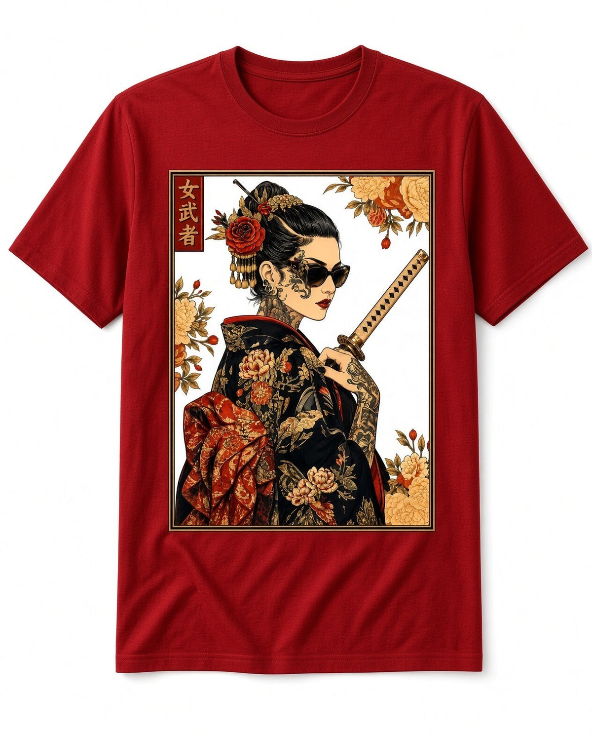 4PCS 10" DTF Transfers Japanese Geisha Warrior Katana Iron On Shirt