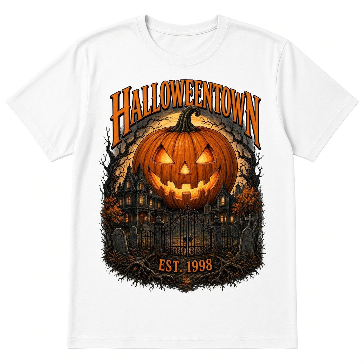 Halloweentown EST 1998 DTF Transfer 10" Pk4 Pumpkin Town Heat Press