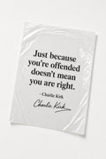 PK4 Offended Doesn't Mean Right DTF 10in Charlie Kirk Quote Heat Press Film