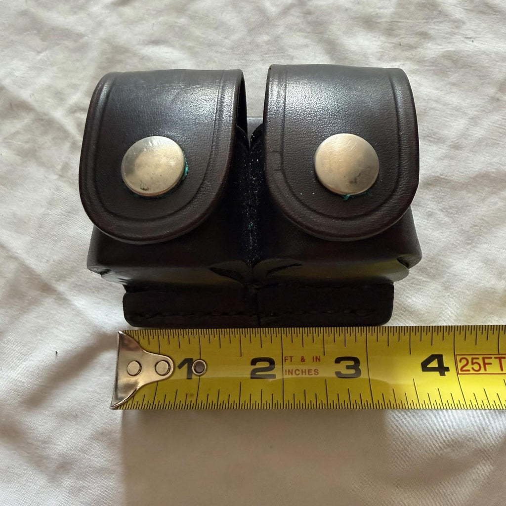 Vintage Tex Shoemaker 103K Black Leather Double Speedloader Holder