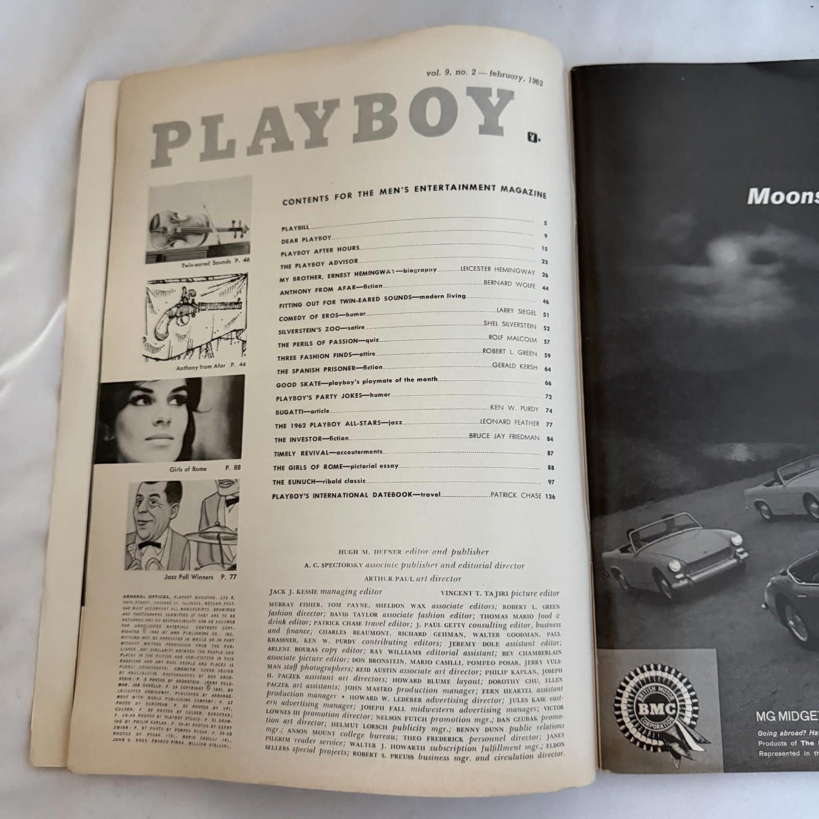 Playboy Magazine February 1962 Vintage Issue Girls of Rome Silverstein