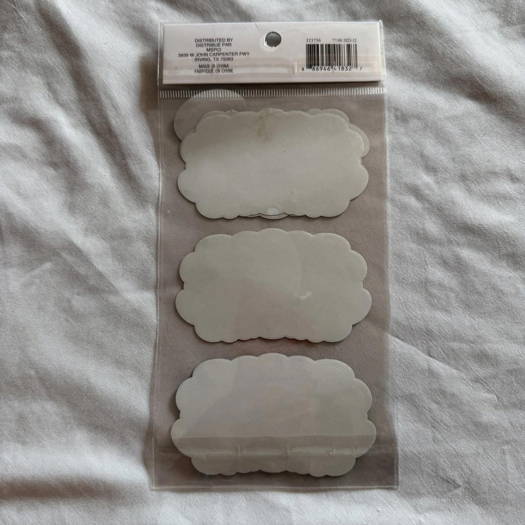 Recollections 9-Pack Scalloped Chalkboard Labels Black Ornate Frames for Jars