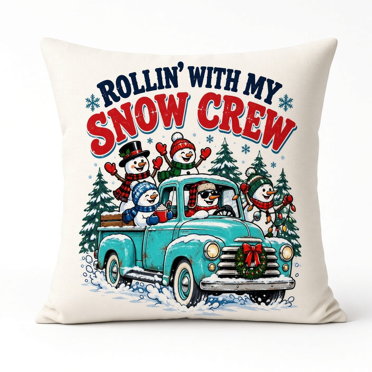 4pcs 10in Rollin With My Snow Crew Truck DTF Transfer Ready to Press Print