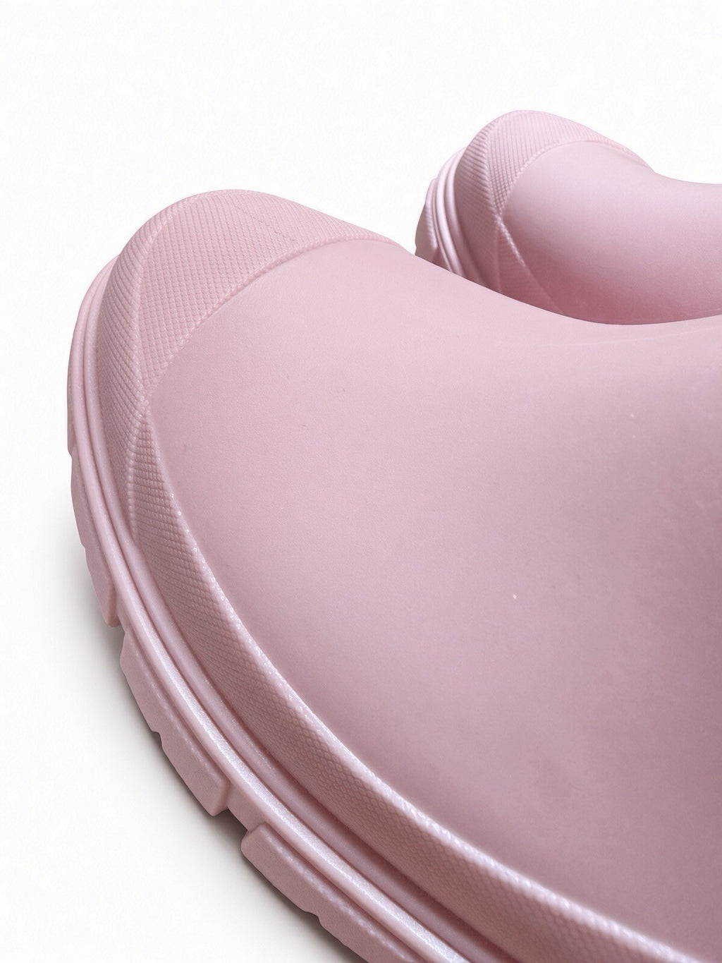 Pink Rain Boots Women Chelsea Sock Knit Waterproof Chunky Sole US 8 EU 39