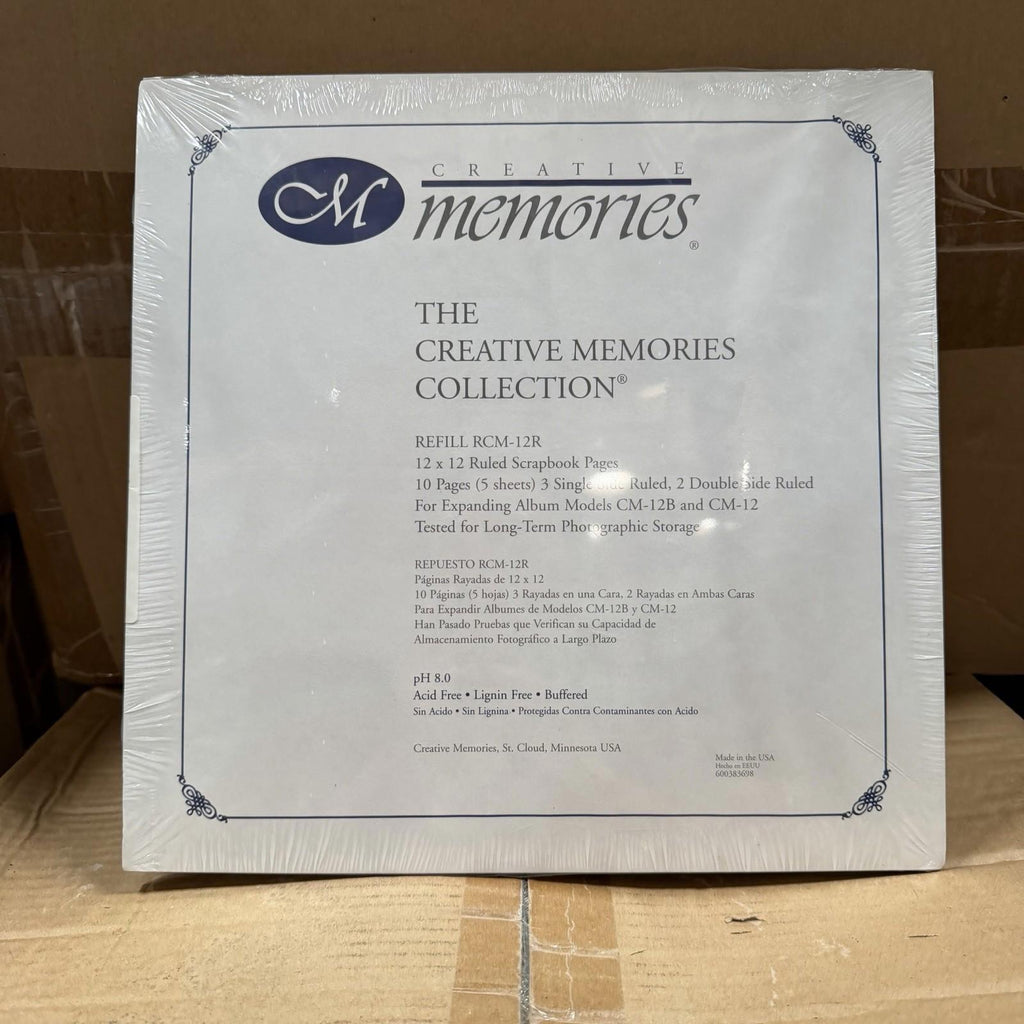 Creative Memories RCM-12R 12x12 Ruled Refill Pages 5 Sheets Sealed