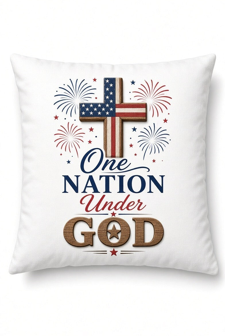 4Pcs 10" One Nation Under God DTF Transfers Wooden Flag Cross Iron On