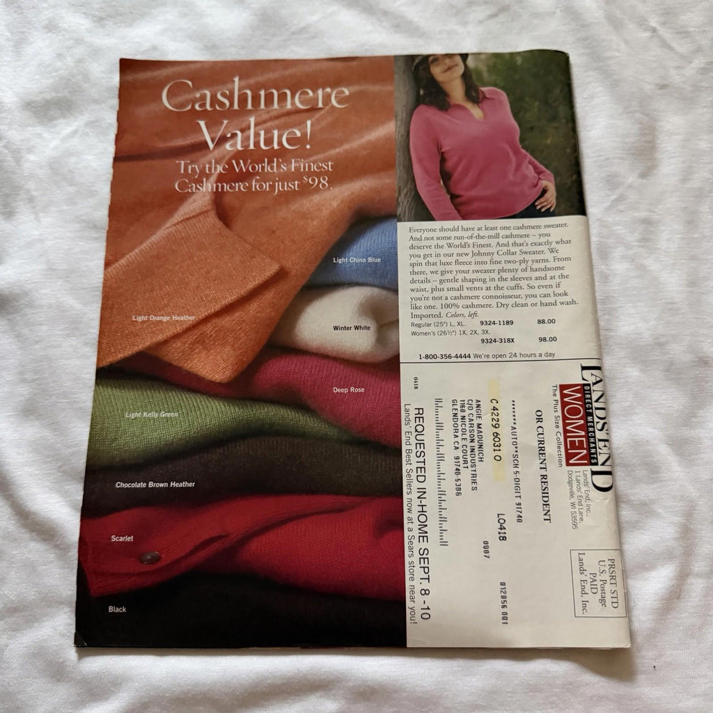 Lands’ End Fall Preview 2004 Catalogs – Women’s Cashmere & Plus Size Editions