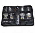 8pc Mini Pliers Set Long Nose Flat Round Diagonal Cutters Black Zip Case Kit
