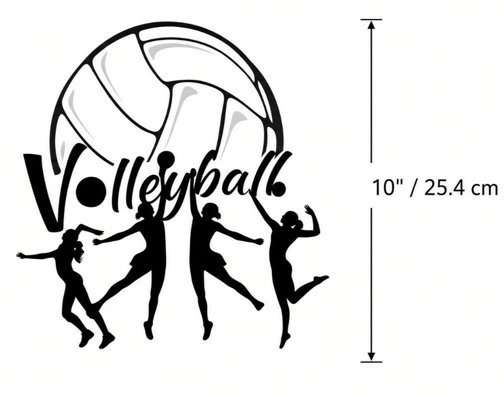 Volleyball DTF Transfer 10" Pk4 Player Silhouette Heat Press