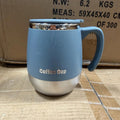 Blue Stainless Steel Coffee Cup with Lid - Insulated Travel Mug 12oz