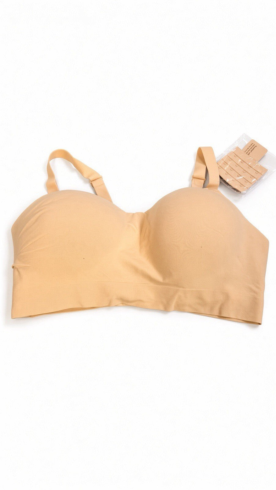 Truekind Supportive Comfort Wireless Shaping Bra 2XL Nude Beige + Extender NWT